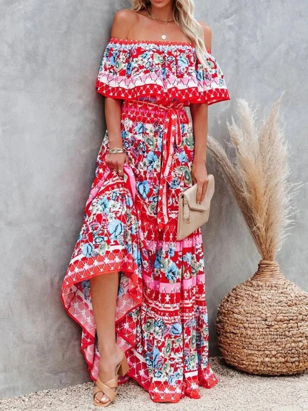 Off-Shoulder Maxi Jurk | Navando