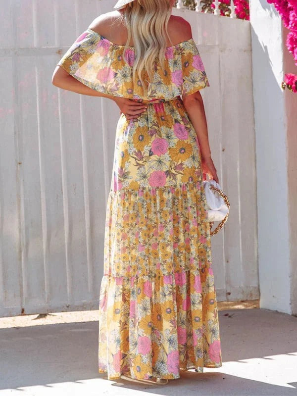 Off-Shoulder Maxi Jurk | Navando