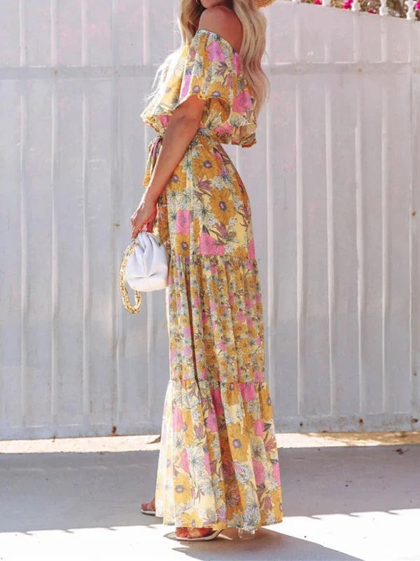 Off-Shoulder Maxi Jurk | Navando
