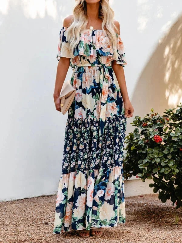 Off-Shoulder Maxi Jurk | Navando