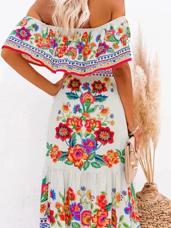 Off-Shoulder Maxi Jurk | Navando