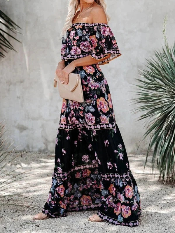 Off-Shoulder Maxi Jurk | Navando