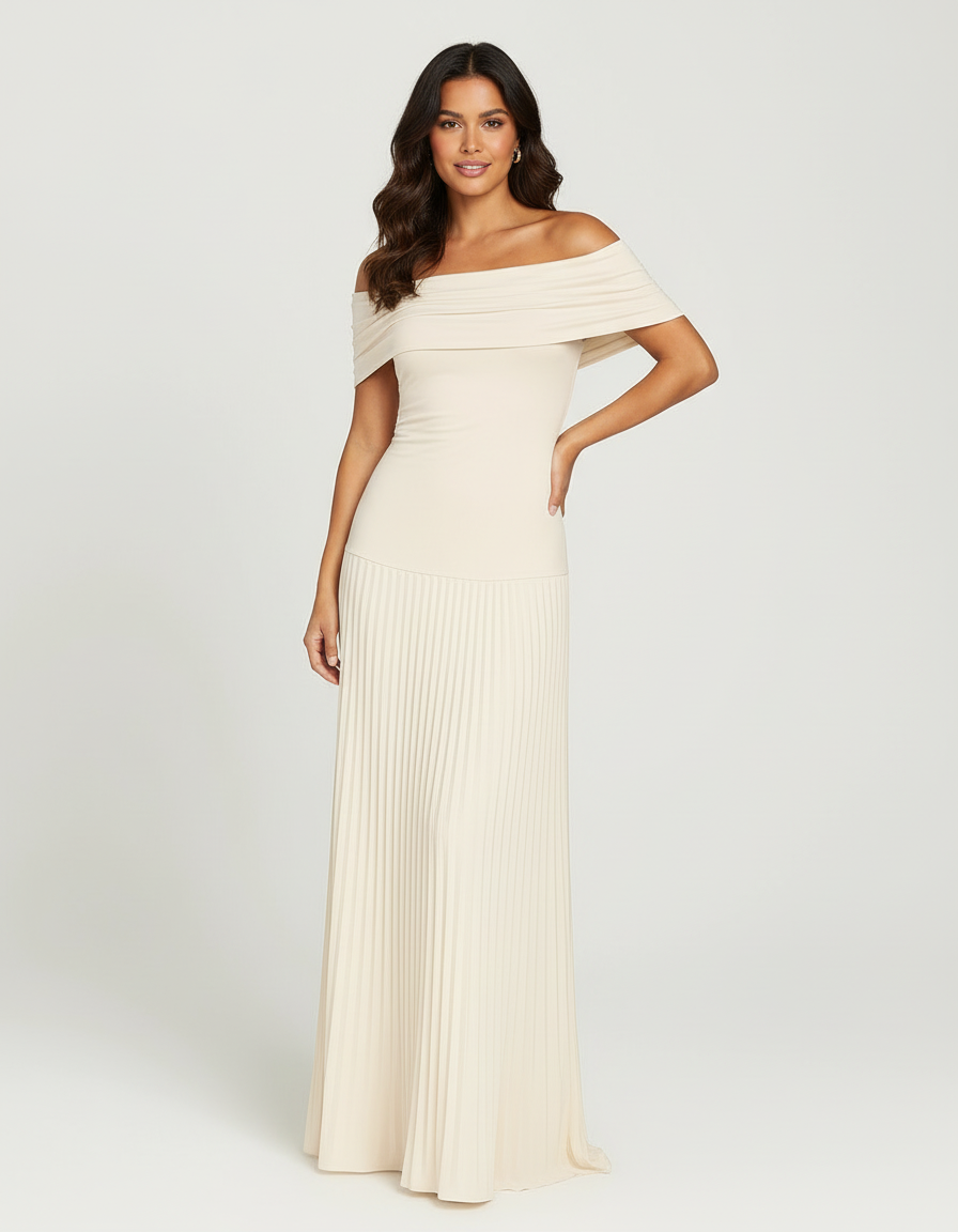 Off-Shoulder Maxi Jurk | Navando