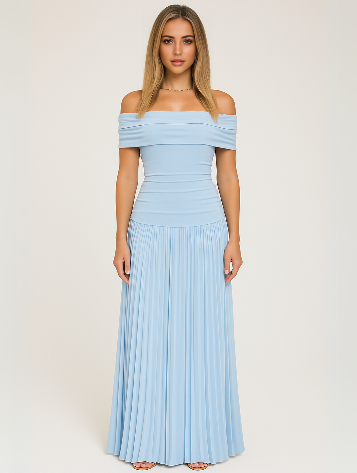 Off-Shoulder Maxi Jurk | Navando