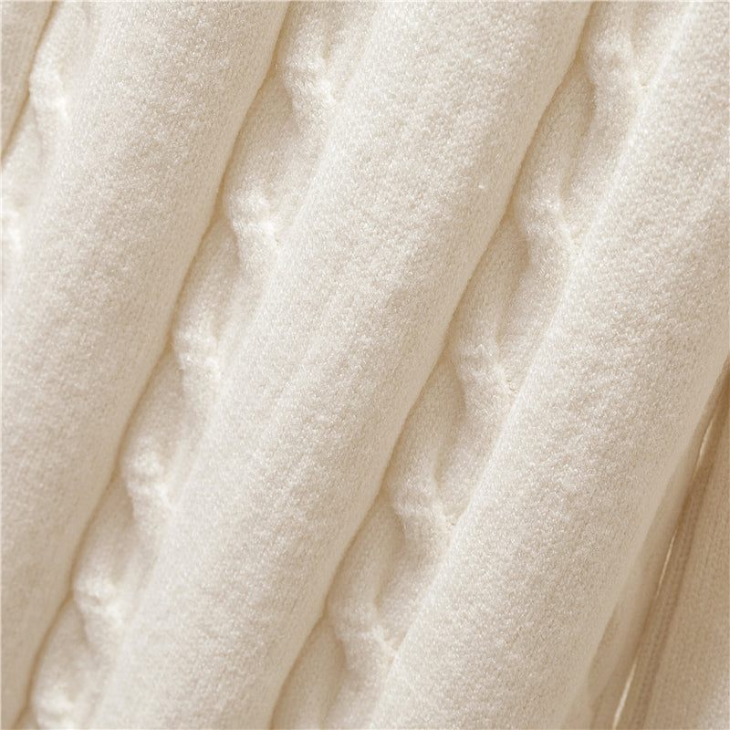 Driedelige gebreide coltruiset – comfortabele damestrui, vest en broek