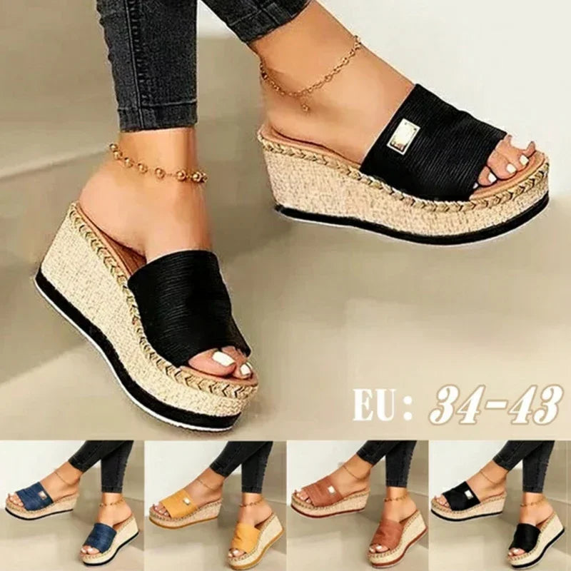 Open Instapsandalen Met Plateauzool | Navando 