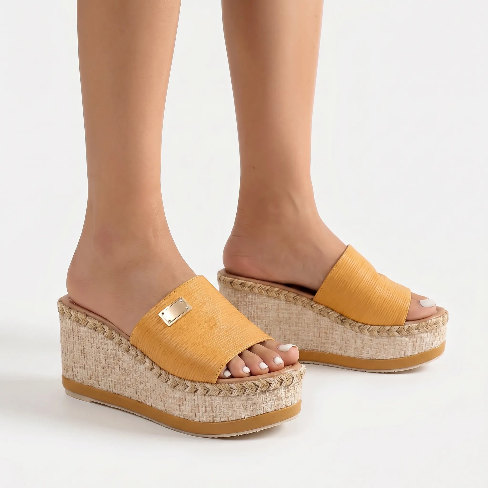 Open Instapsandalen Met Plateauzool | Navando 