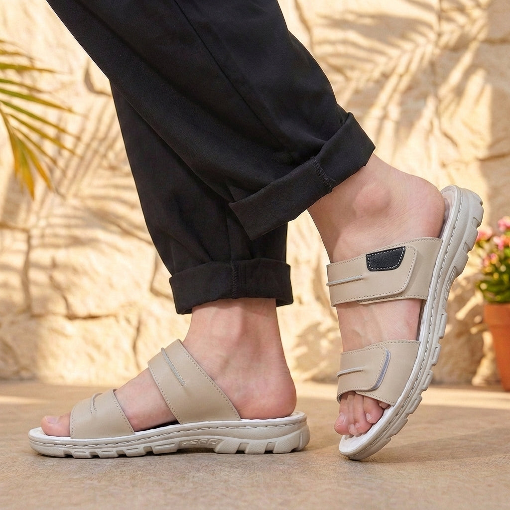 Open Sandalen Met Dubbele Banden | Navando
