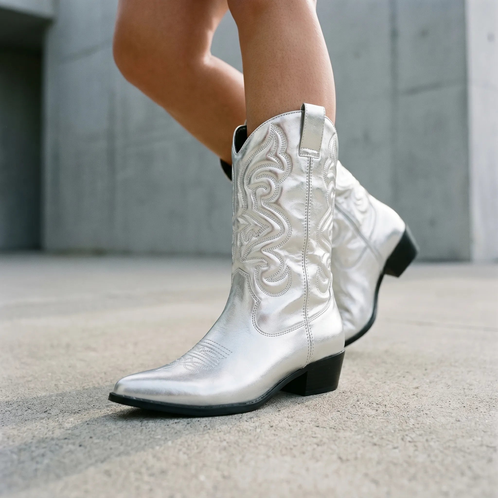 Opvallende Metallic Cowboylaarzen | Navando 