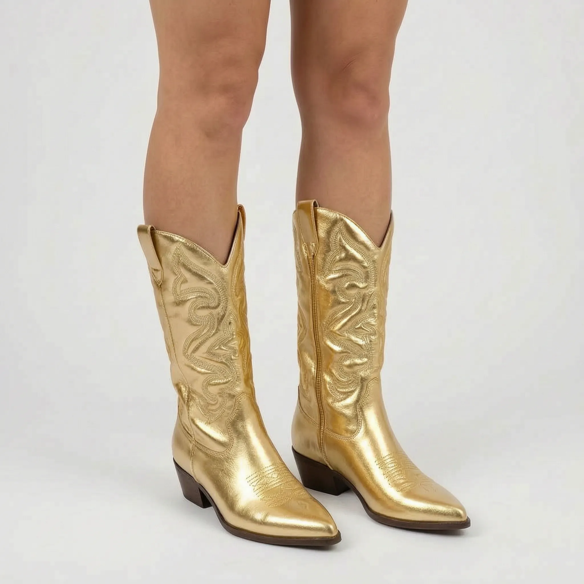 Opvallende Metallic Cowboylaarzen | Navando 