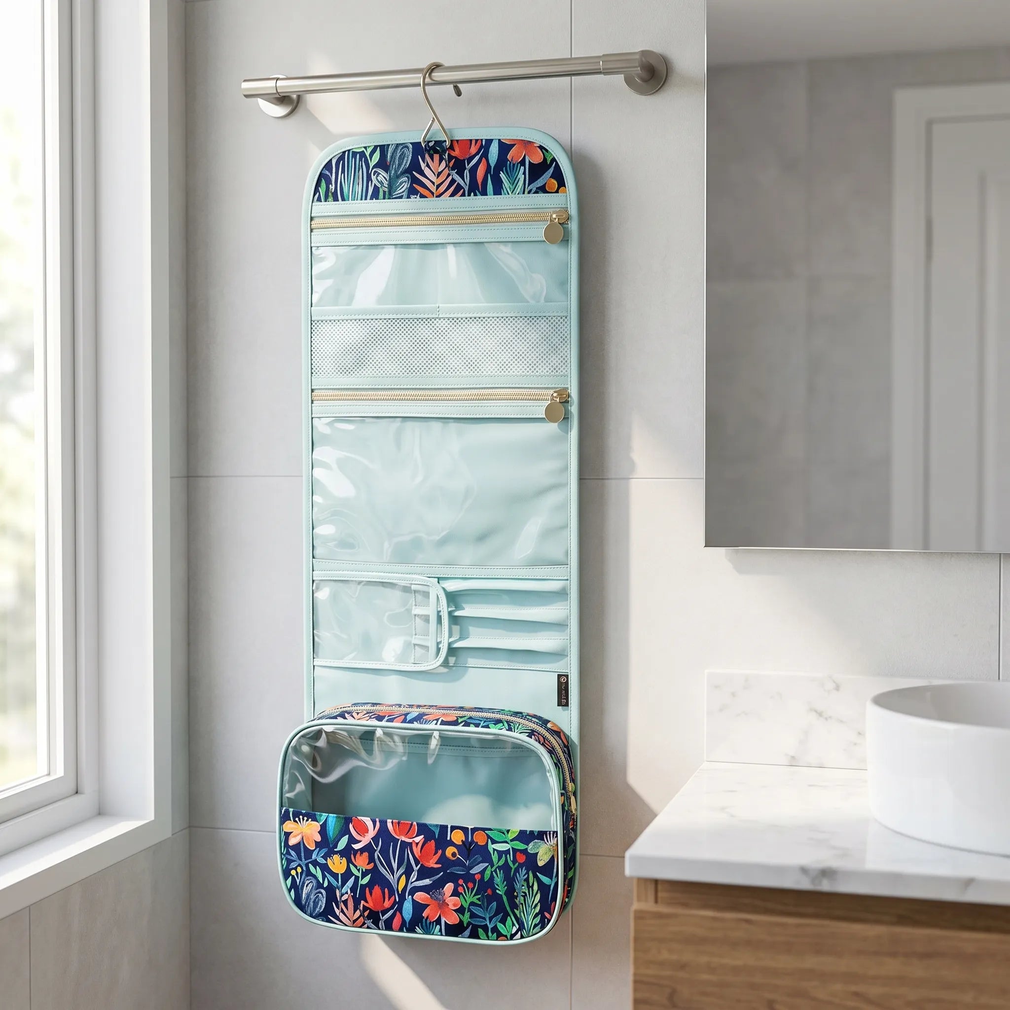 Opvouwbare Florale Hangende Toilettas | Navando 