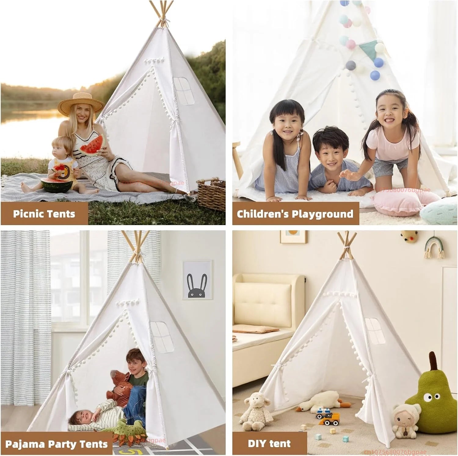 Opvouwbare Kindertent Met Houten Palen | Navando 