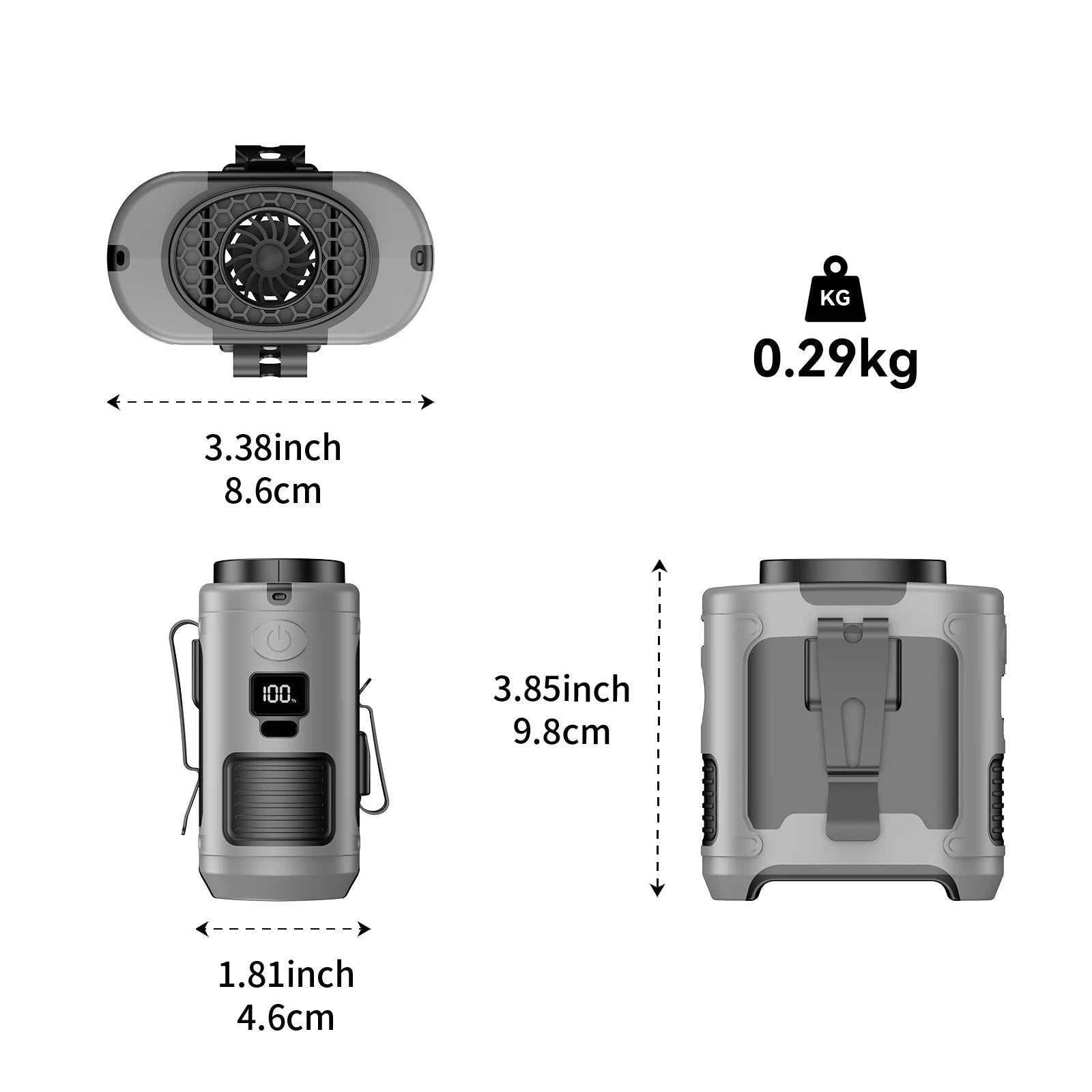 Outdoor Essentials | Draagbare ventilator met LED-licht en powerbank 1
