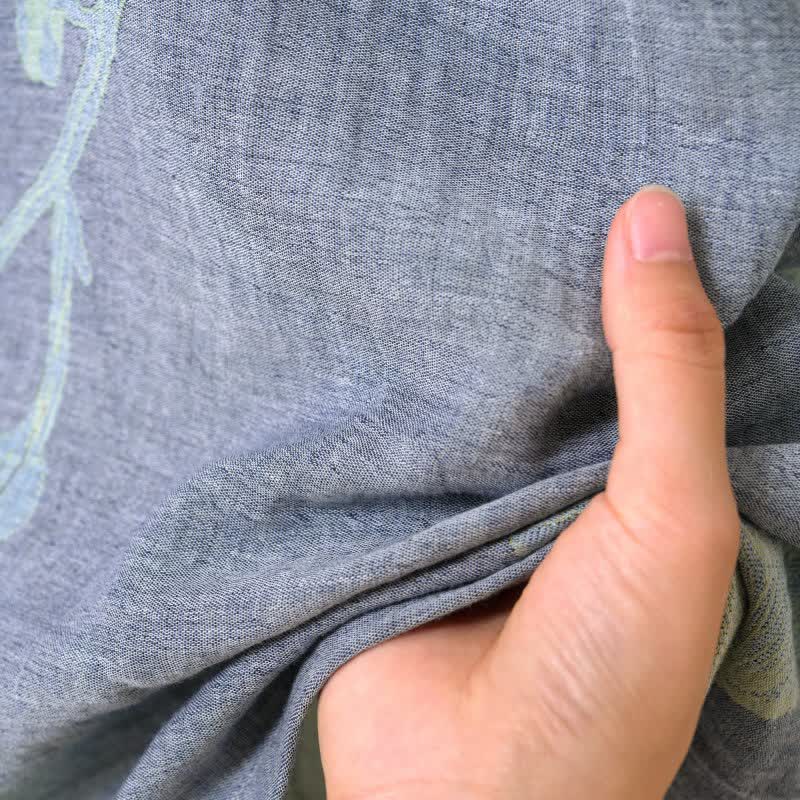 Ownkoti | Biologisch katoenen kimono-jas met ginkgomotief 8