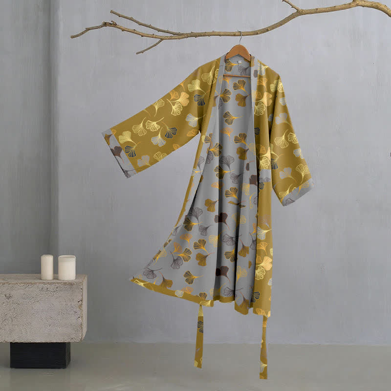 Ownkoti | Ginkgo Biloba katoen kimono-jas 0