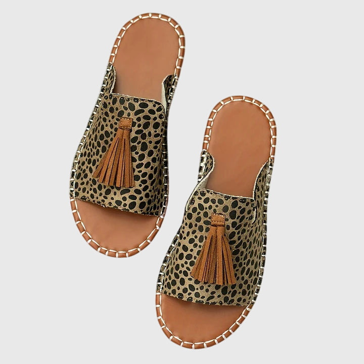 Platte Sandalen Met Boho Print | Navando