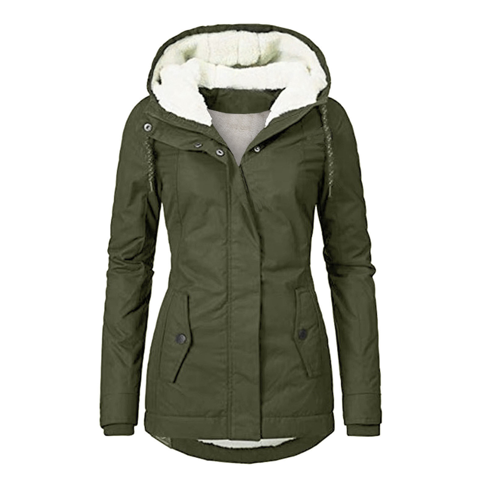Polyester damesjack, water- en winddicht, elegante winterstijl 4