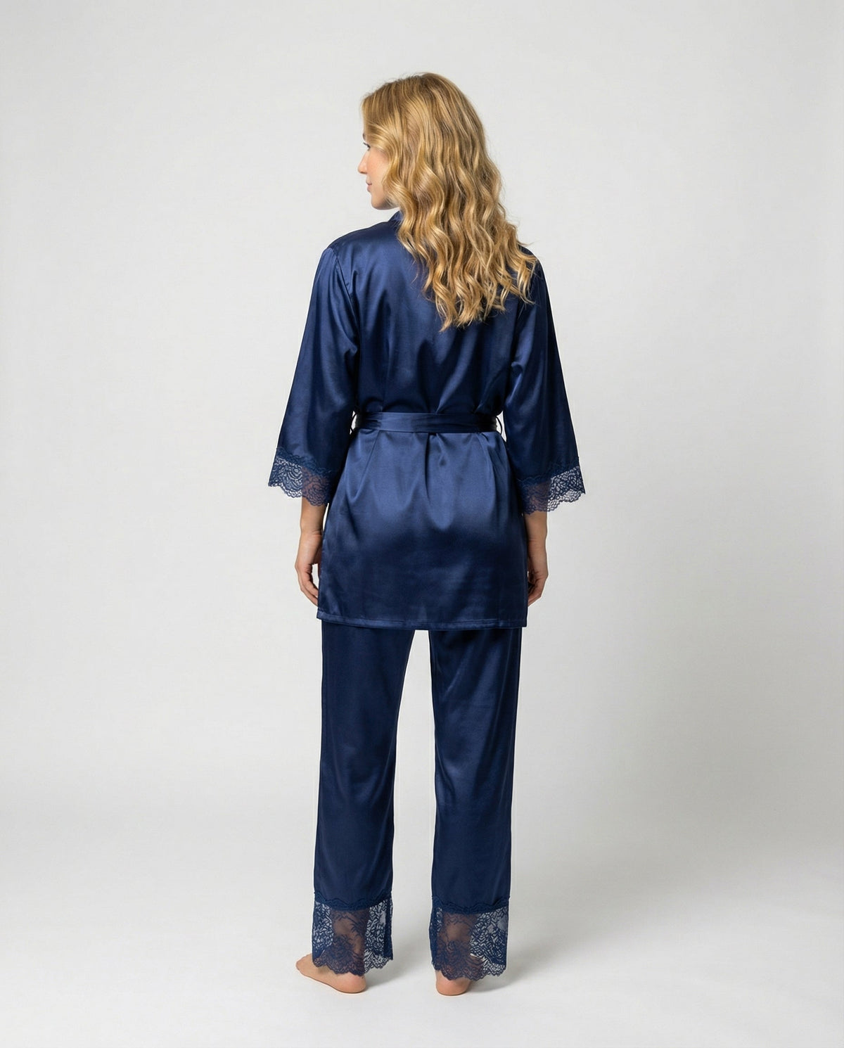 Puk | Vierdelige Pyjamaset Met Kanten Bies