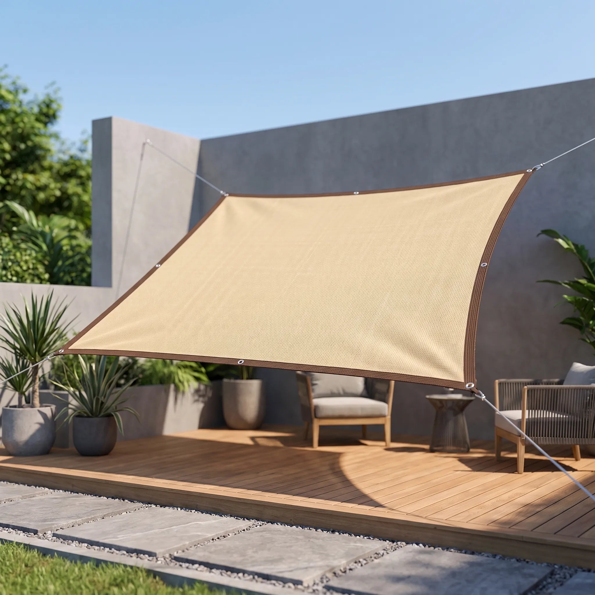 Rechthoekig Geweven Schaduwdoek Voor De Tuin | Navando 