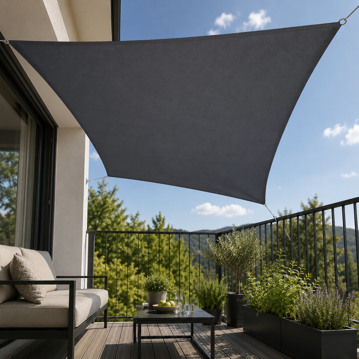 Rechthoekig Schaduwdoek Voor Het Balkon | Navando 