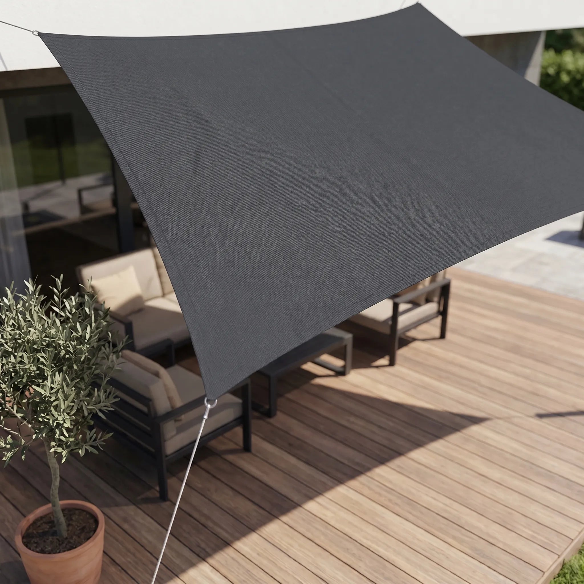 Rechthoekig Schaduwdoek Voor De Tuin | Navando 