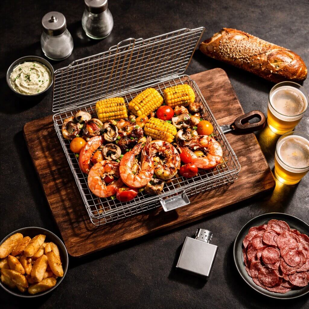 Rechthoekige Barbecuekorf Met Handvat | Navando