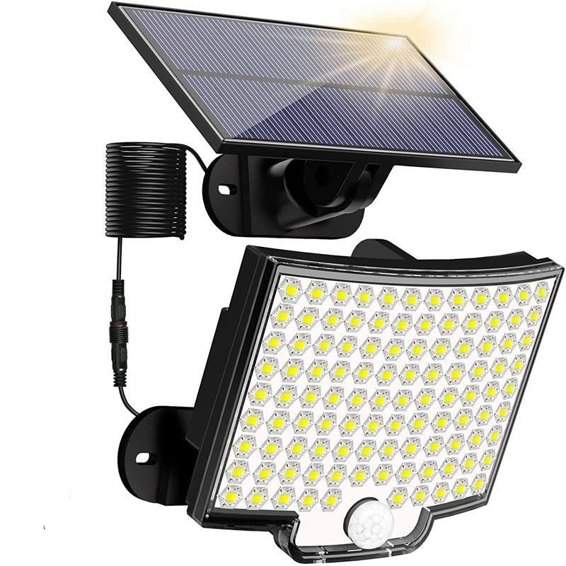 Rechthoekige Zwarte Solar Buitenlamp Met Sensor | Navando