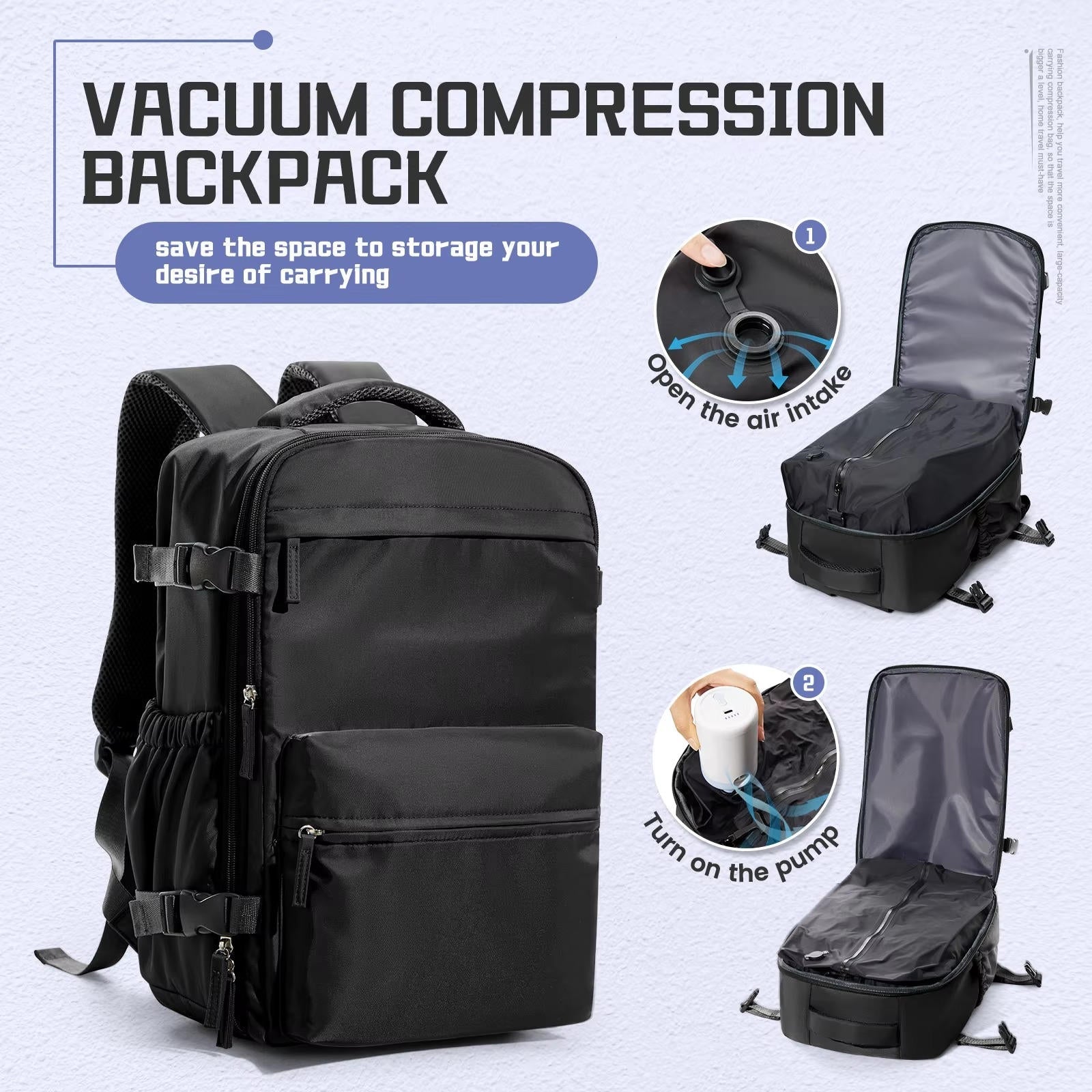 Reisrugzak | Oxford-stof met compressietechnologie, 15,6 inch laptopvak 6