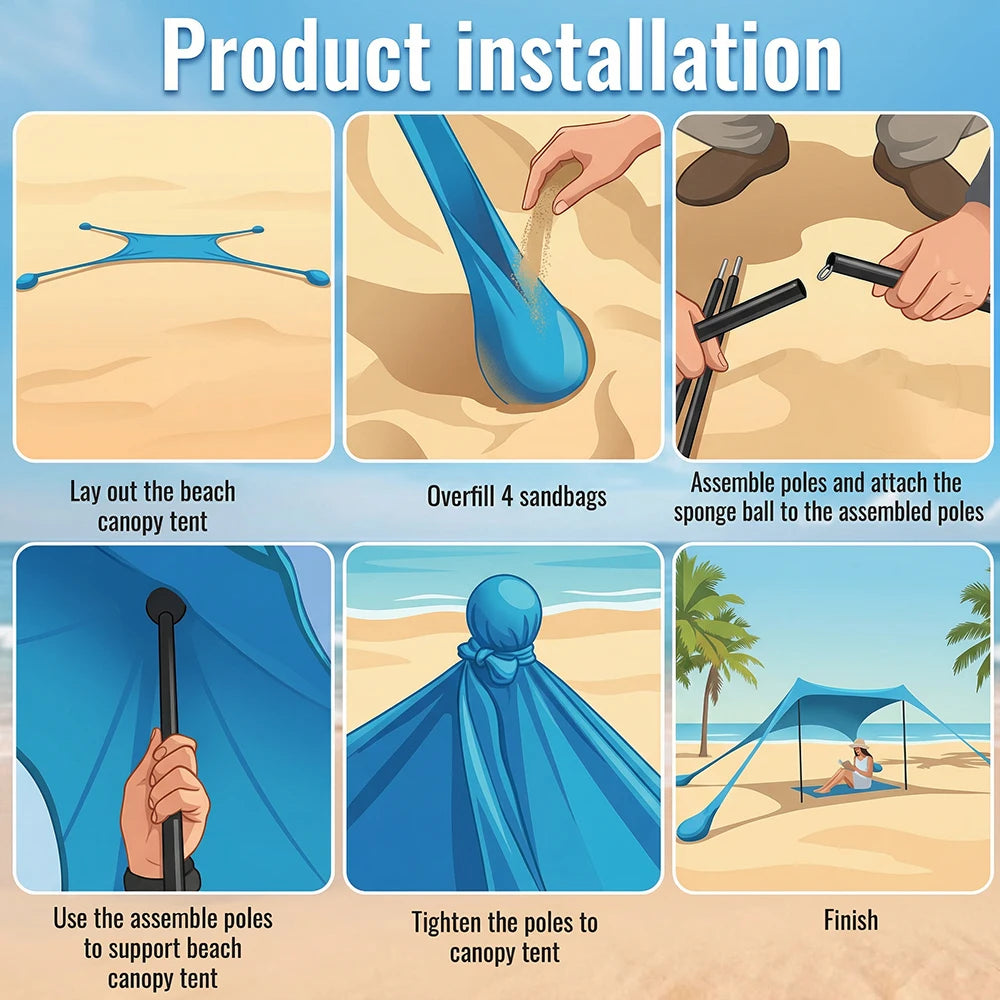 Rekbare Open Strandtent | Navando 