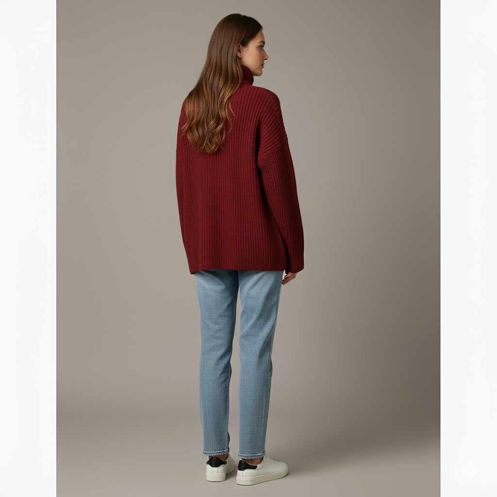 Renate | Zachte gebreide coltrui met hoge kraag 3