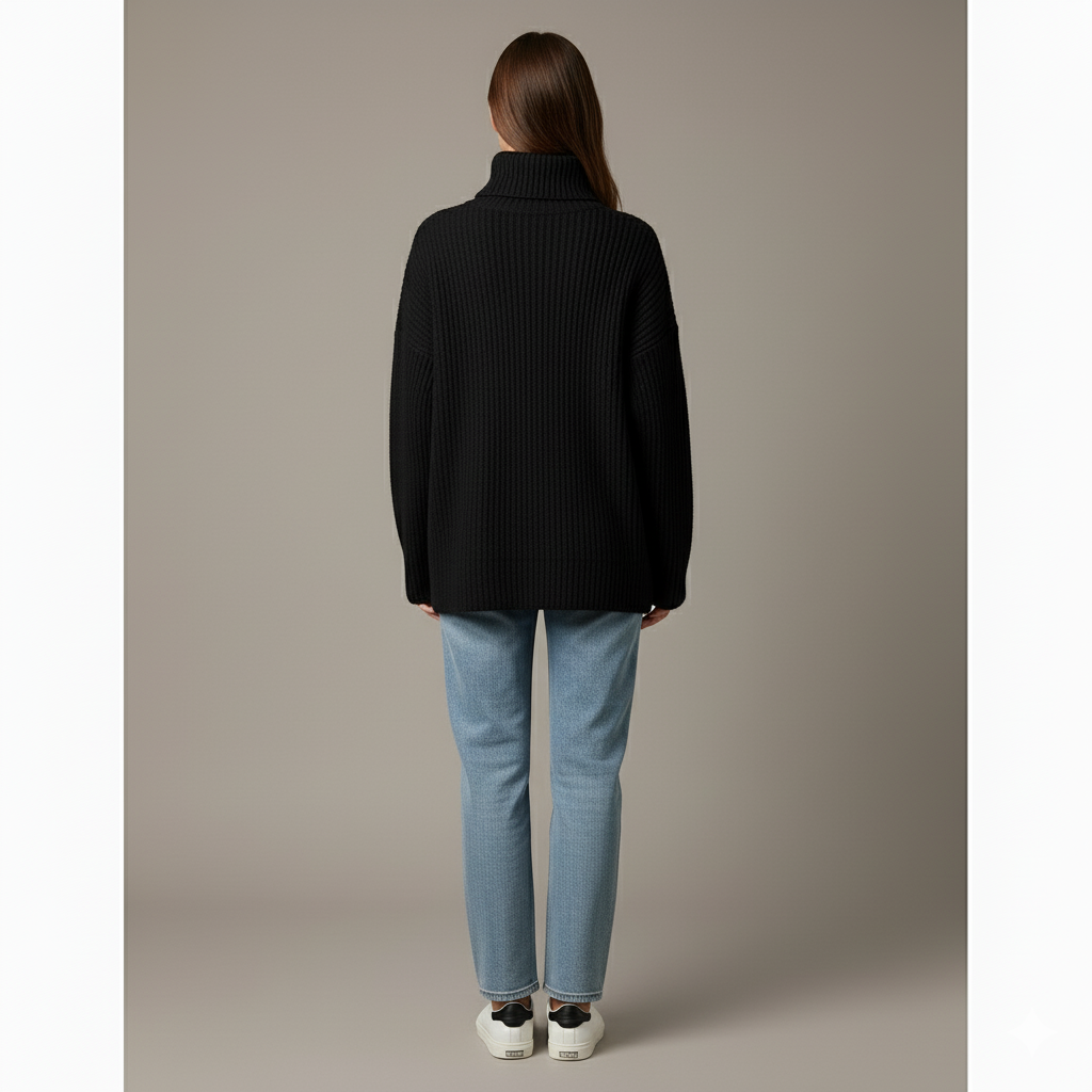 Renate | Zachte gebreide coltrui met hoge kraag 5