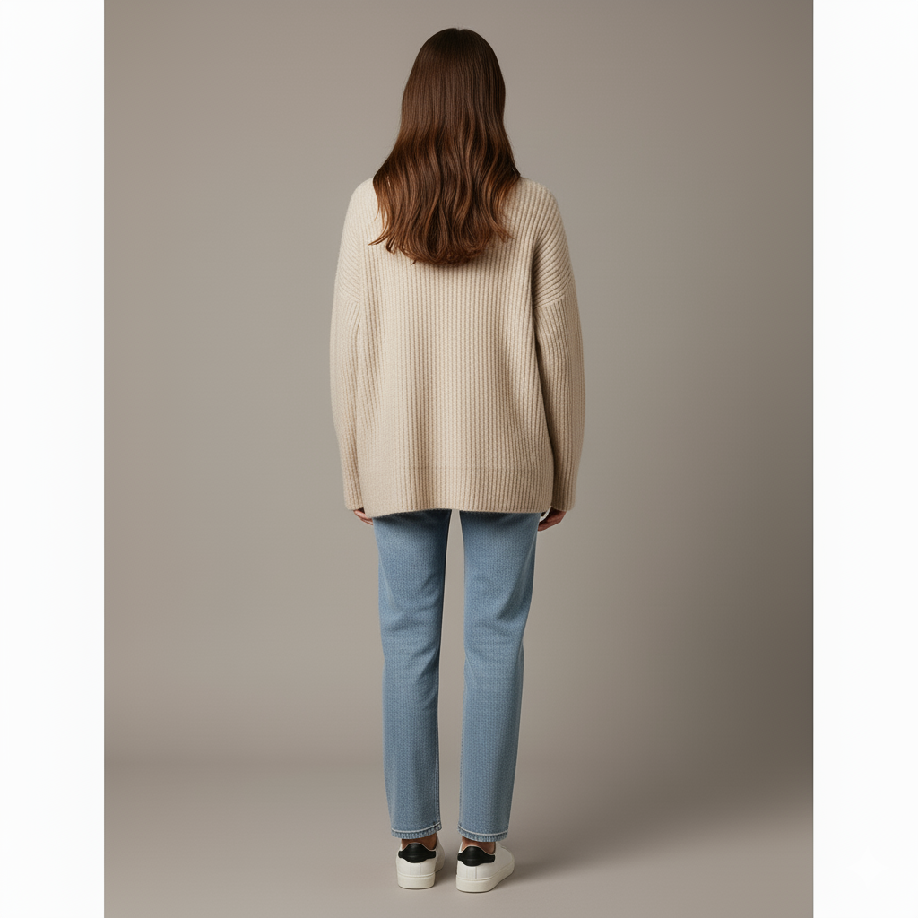 Renate | Zachte gebreide coltrui met hoge kraag 8