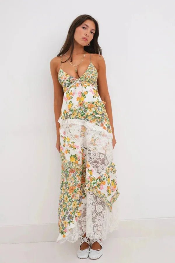 Rosalie | Gelaagde jurk met diepe halslijn en ruchedetails 1