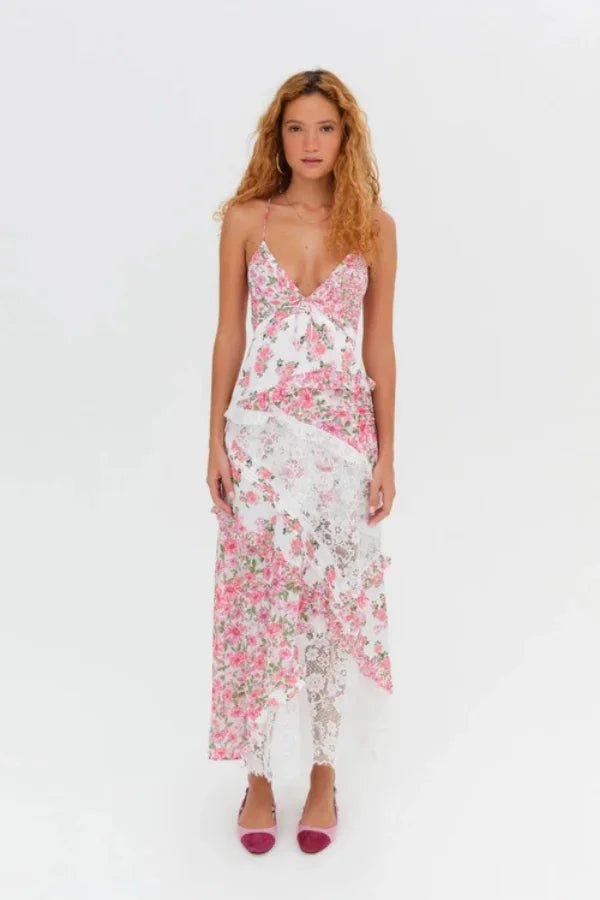 Rosalie | Gelaagde jurk met diepe halslijn en ruchedetails 4