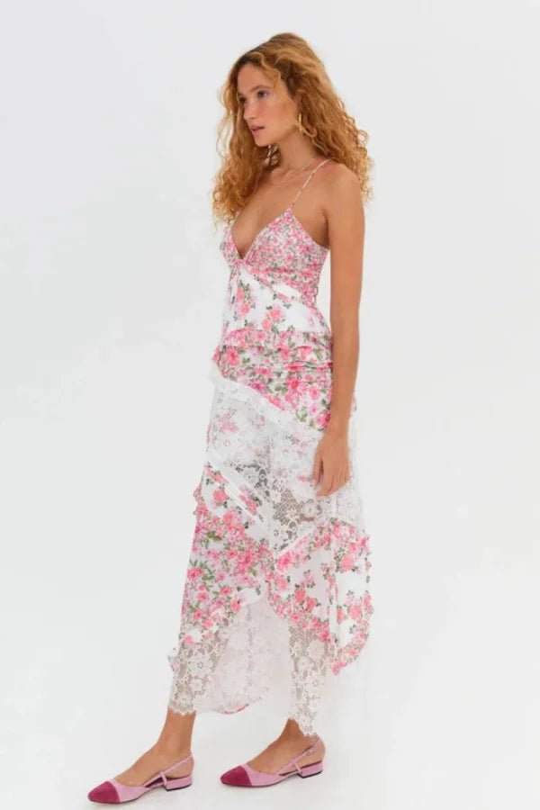 Rosalie | Gelaagde jurk met diepe halslijn en ruchedetails 5
