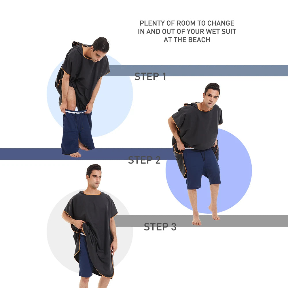 Ruime Sneldrogende Surfponcho Met Capuchon | Navando 