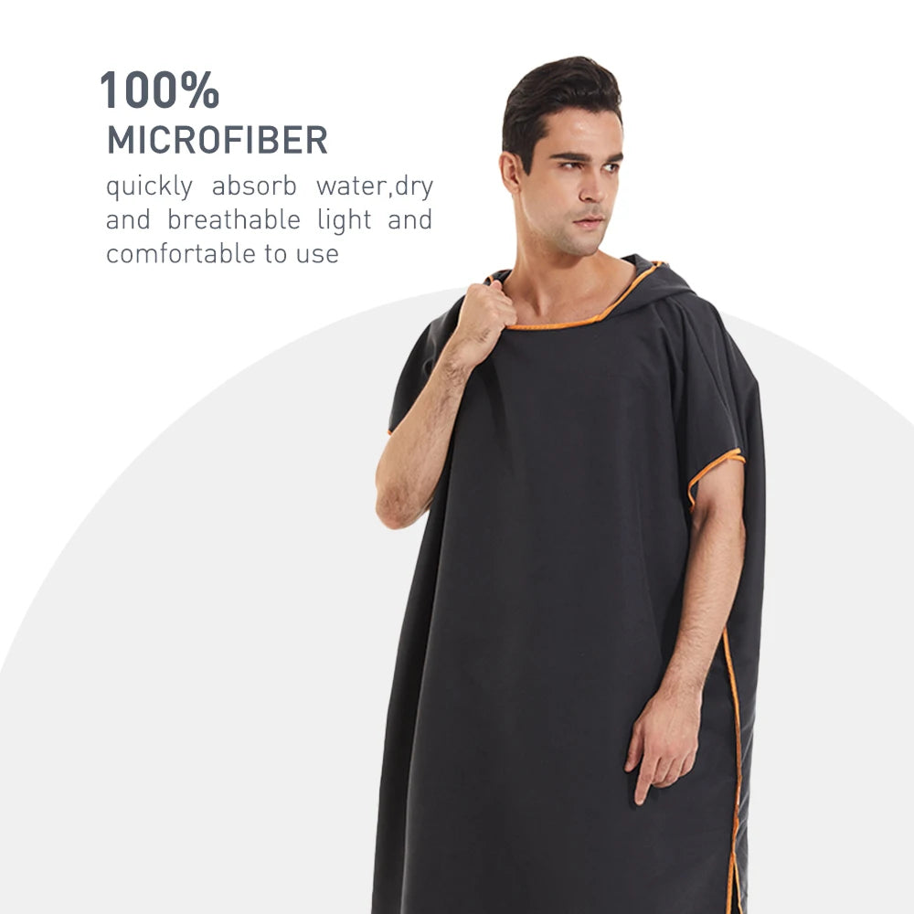 Ruime Sneldrogende Surfponcho Met Capuchon | Navando 