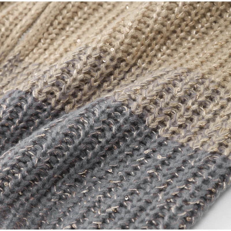 Alyssa - Comfortabel en Stijlvol Gebreid Vest met Rits en Glitters