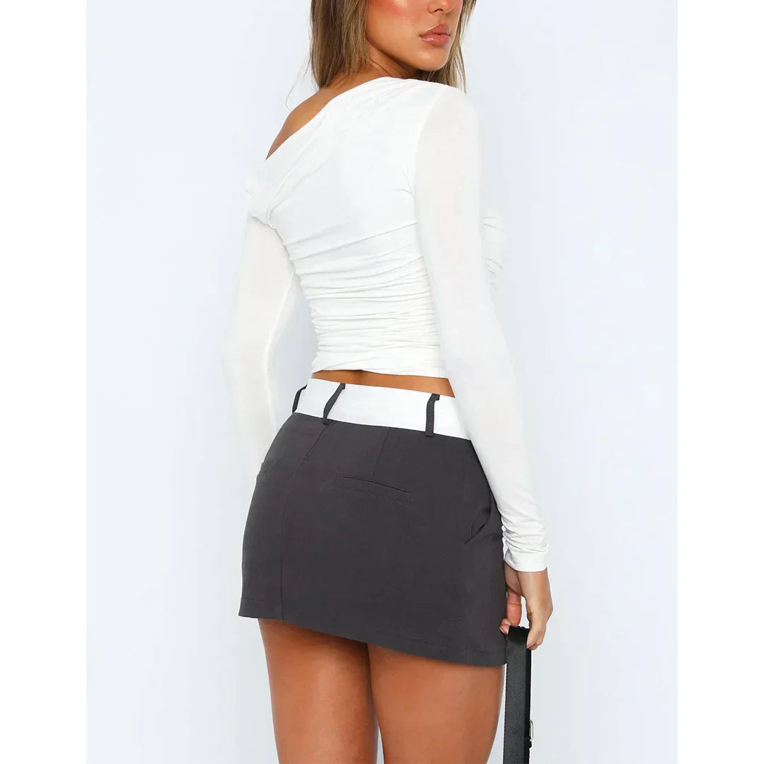 Sofia - One Shoulder Lange Mouwen Top Dames