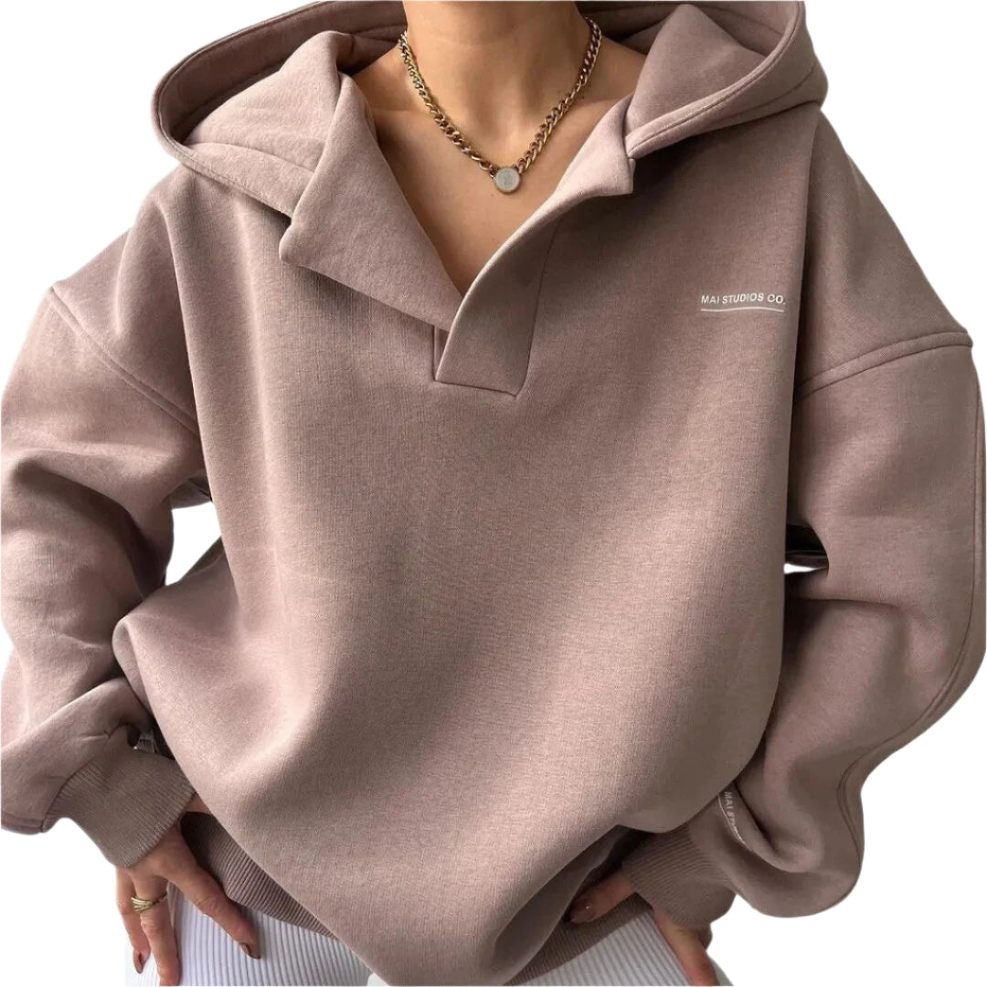 Oversized hoodies met ronde hals – Zachte minimalistische trui voor dames