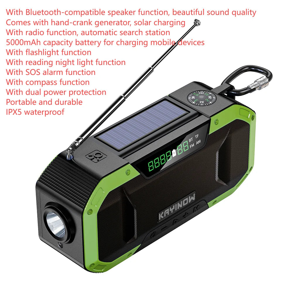 SOLAIRE | Draagbare noodradio met LED-zaklamp en SOS-alarm 2