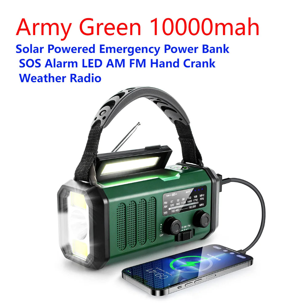 SOLAIRE | Draagbare noodradio met LED-zaklamp en SOS-alarm 8