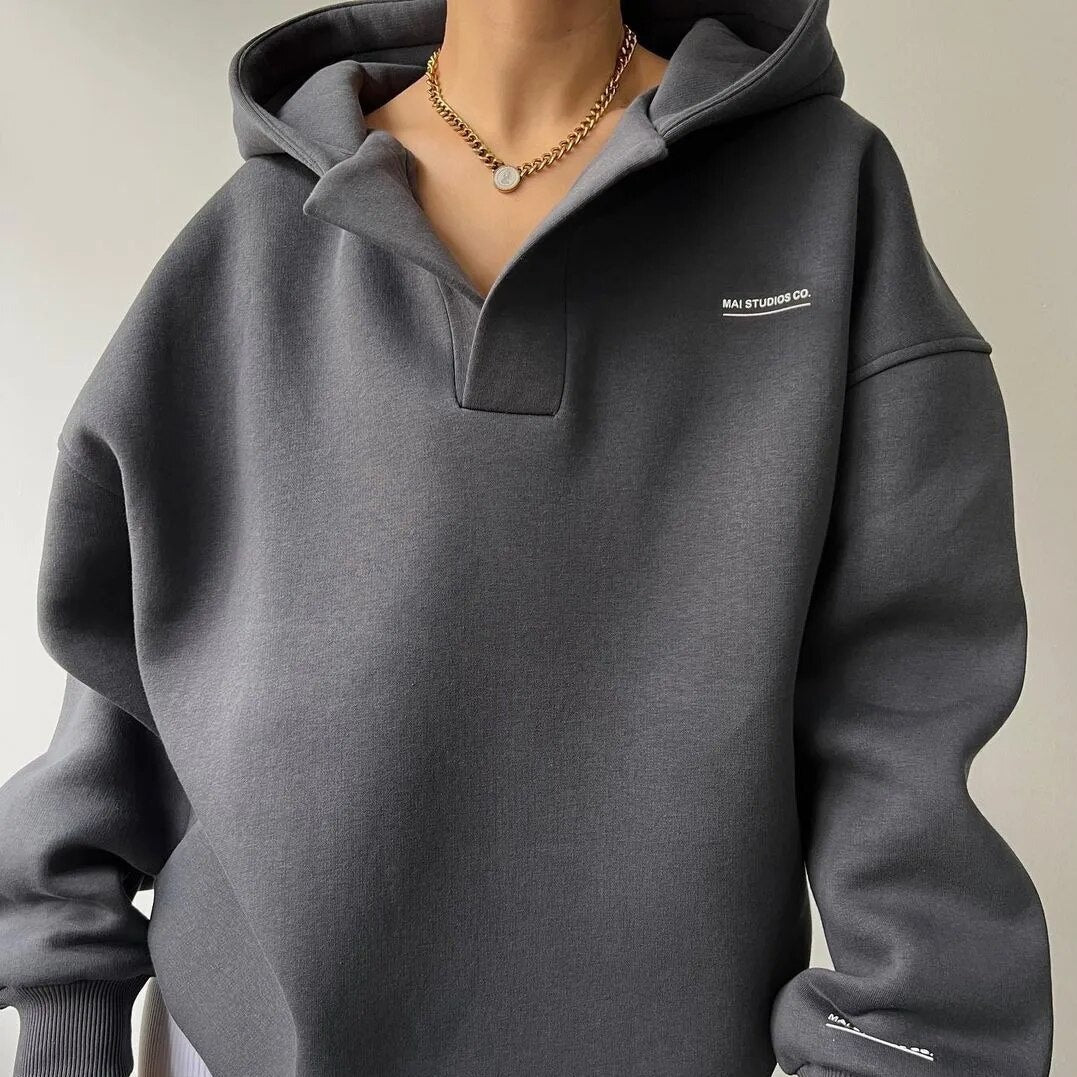 Oversized hoodies met ronde hals – Zachte minimalistische trui voor dames