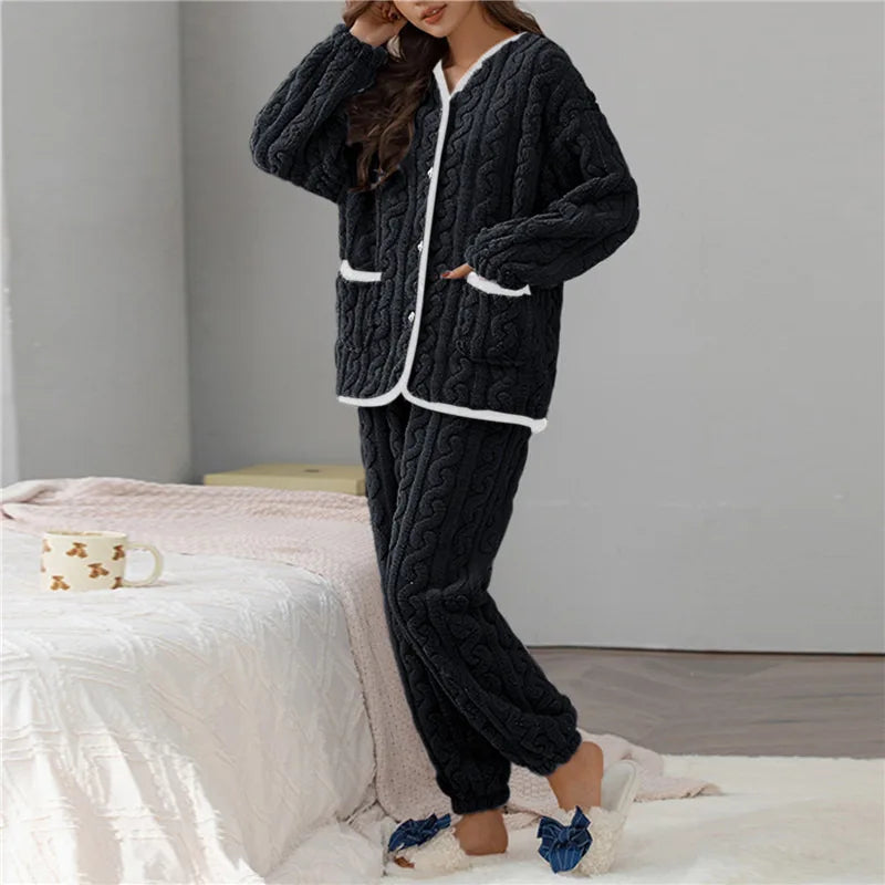 Sara | Comfortabele koraalfleece pyjama set 2