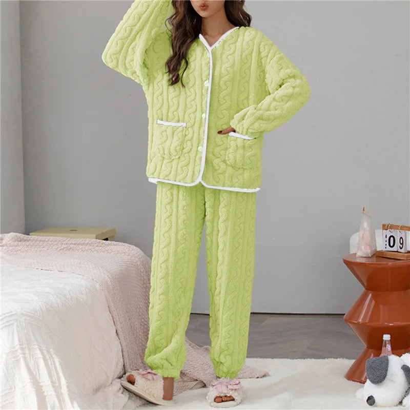 Sara | Comfortabele koraalfleece pyjama set 7