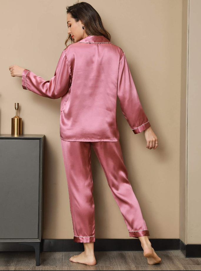 Sophia - Tweedelige Klassieke Zijde Pyjama Set
