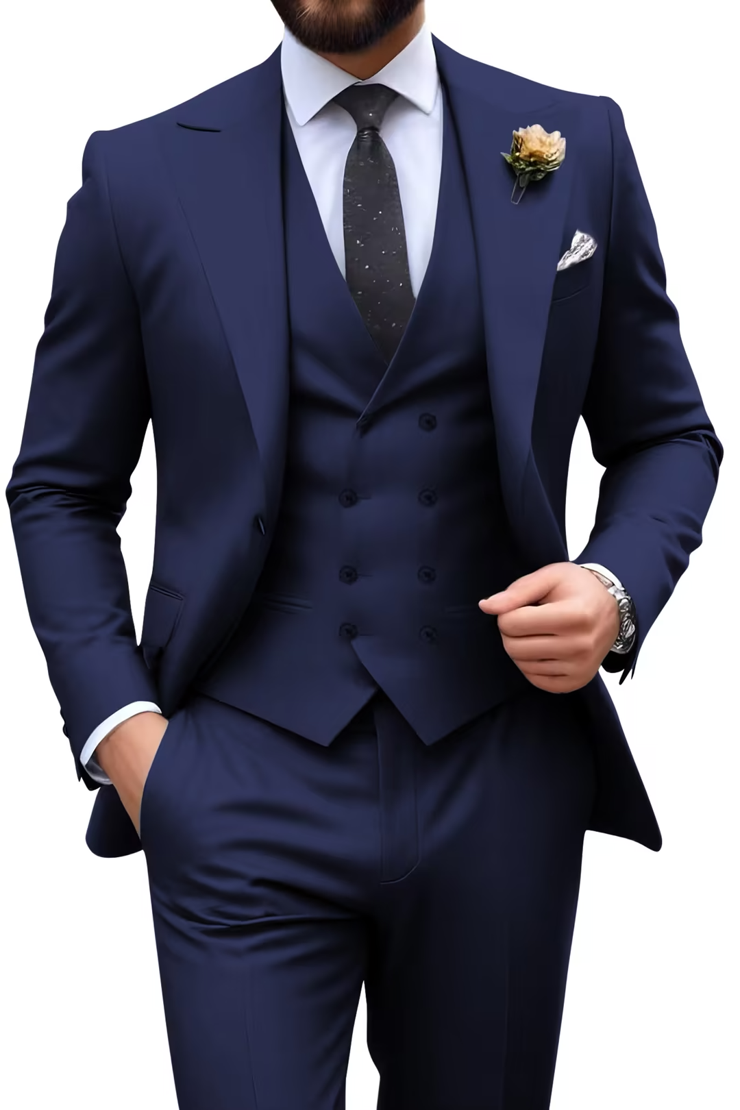 Slim-Fit Driedelig Herenkostuum Voor Sneakers