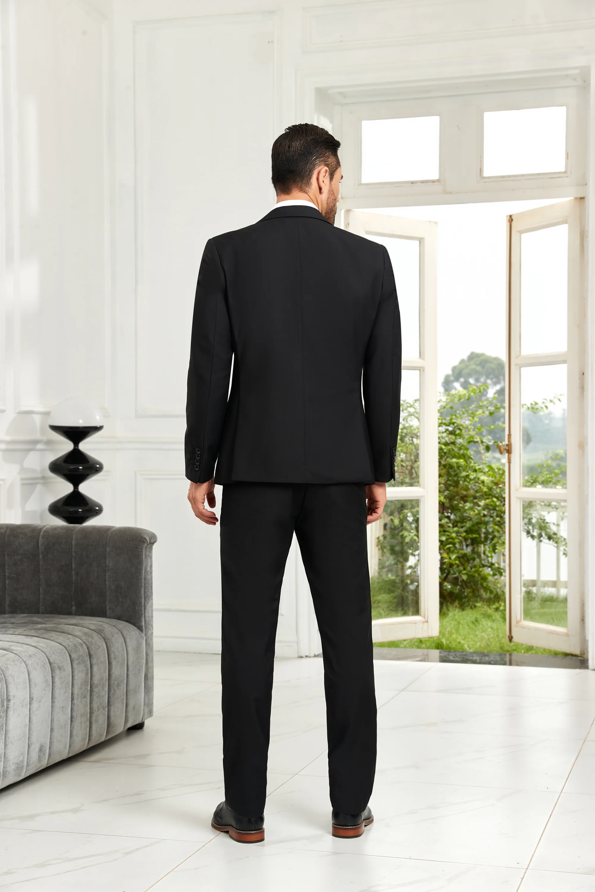 Slim-Fit Driedelig Herenkostuum Voor Sneakers