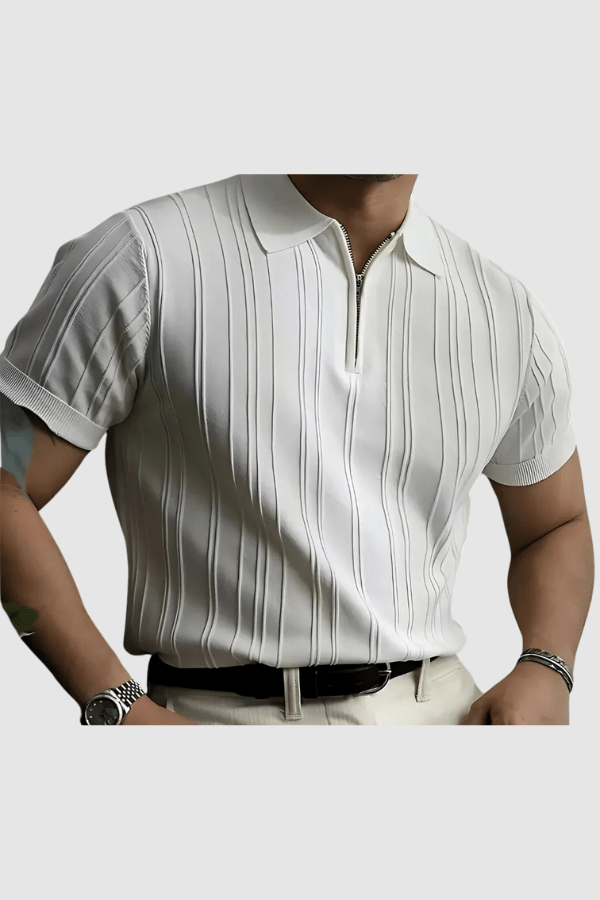 Slim-Fit Poloshirt Met Ritssluiting | Navando