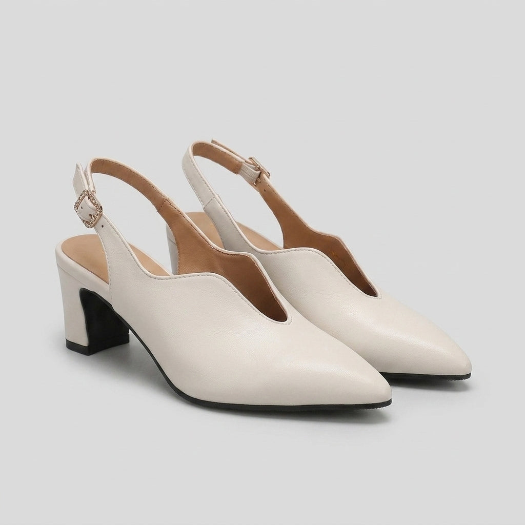 Slingback Pumps Met Blokhak | Navando